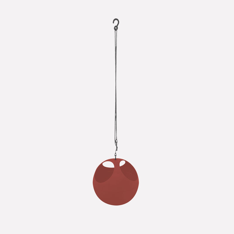 rode, ronde hangpot aan ketting